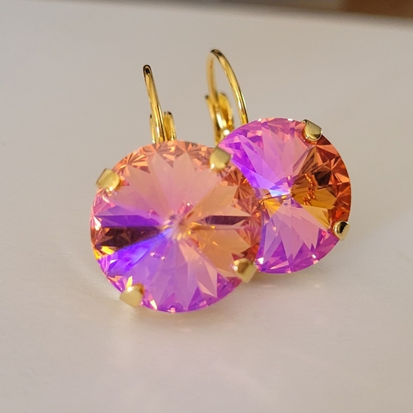 Austrian Crystal Earrings in Gold - Picture 13 of 14